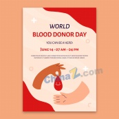 世界献血日垂直海报模板