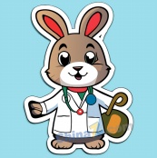 兔子医生卡通贴纸素材