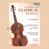 小提琴音乐会矢量海报设计