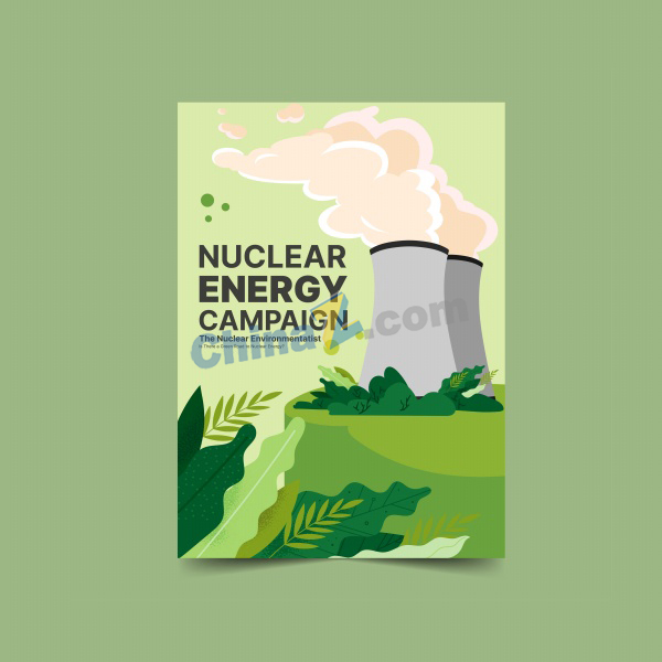 核电能源海报矢量模板矢量下载