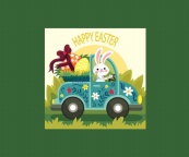 快乐复活节兔子插画矢量模板