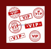 VIP红色印章设计合集矢量模板