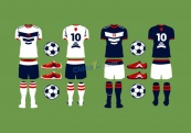 各种足球制服平面设计矢量模板