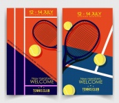 网球俱乐部海报矢量模板