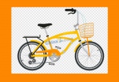 透明背景黄色自行车矢量素材