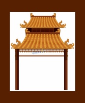 中式古风凉亭矢量素材
