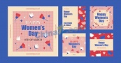 38女神节优雅主题宣传矢量模板