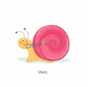 卡通风格可爱蜗牛插画矢量素材