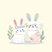 温馨兔子复活节插画矢量素材