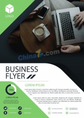 现代清新商务宣传单页矢量模板