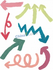 多彩手绘风格箭头合集矢量素材