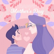 粉色温馨母亲节插图矢量素材