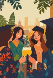 毕业季庆祝派对背景矢量素材