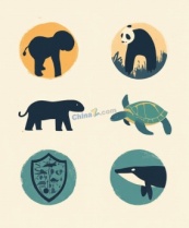 关爱野生动物图标合集矢量素材