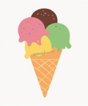 简约冰淇淋甜筒矢量插图