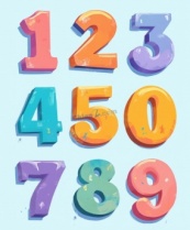 手绘风3D卡通数字矢量素材