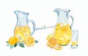 手绘柠檬水水彩矢量插画
