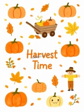 秋季丰收合集矢量素材