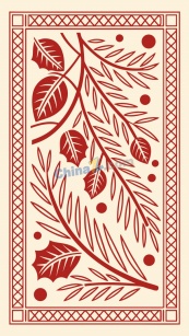 北欧风红白植物装饰画矢量素材