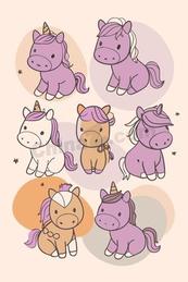 可爱卡通萌系小马合集矢量素材