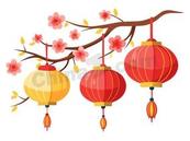 新春喜庆灯笼梅花挂饰矢量素材