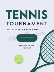 极简网球比赛运动海报矢量模板