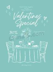 清新烛光晚餐情人节矢量模板