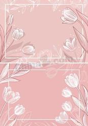 38妇女节粉色郁金香矢量背景