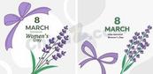 扁平三八女神节贺卡矢量模板