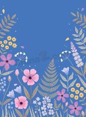 浪漫春季植物花卉背景矢量模板