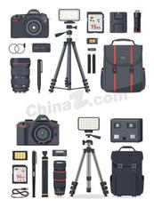 专业摄影相机设备合集矢量素材