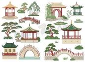 古典园林亭桥景观合集矢量素材