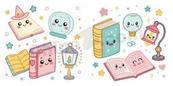 可爱卡通萌宠文具合集矢量素材