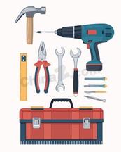 家装维修工具合集矢量素材