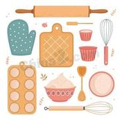 手绘烘焙厨房工具合集矢量素材