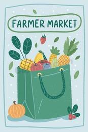 清新农贸市场海报传单矢量模板