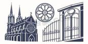 哥特式教堂建筑插图矢量素材