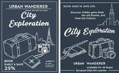 城市旅游探险出行海报矢量模板