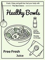 绿色健康沙拉轻食海报矢量模板