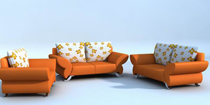 双人组合沙发3D模型下载
