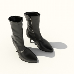 黑色短靴3D模型