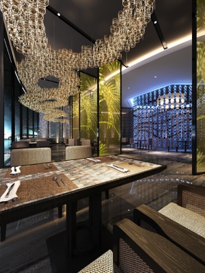 华丽西餐厅模型