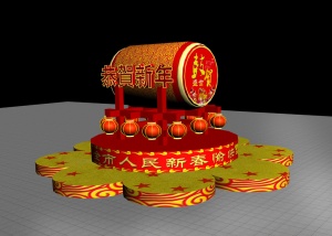 春节彩灯3D模型设计