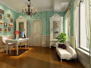 小清新书房模型效果图