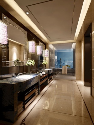 酒店豪华浴室3D模型