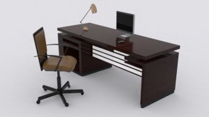 办公电脑桌椅配套3D模型