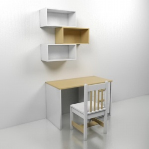 儿童房书桌椅子3D模型