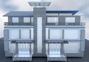 室外建筑3D模型效果图