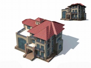别墅3D室外结构模型