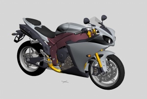 摩托车3D模型设计